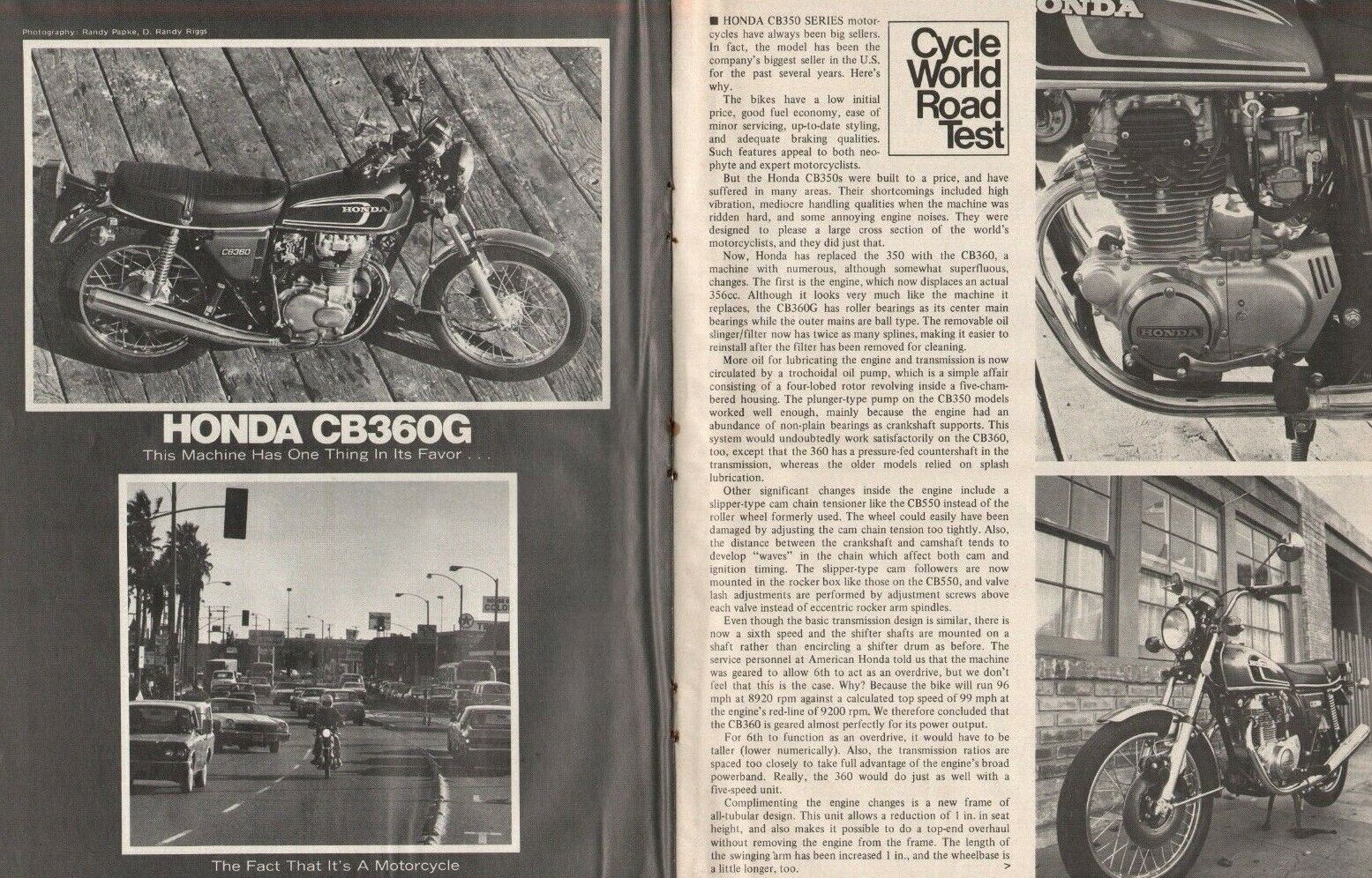 1974 Honda CB360G - Vintage 5-Page Motorcycle Road Test Article