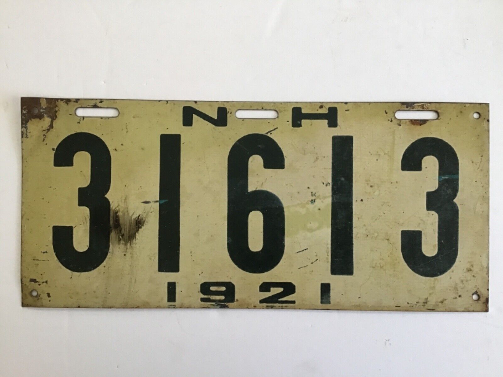 1921 New Hampshire License Plate Tag