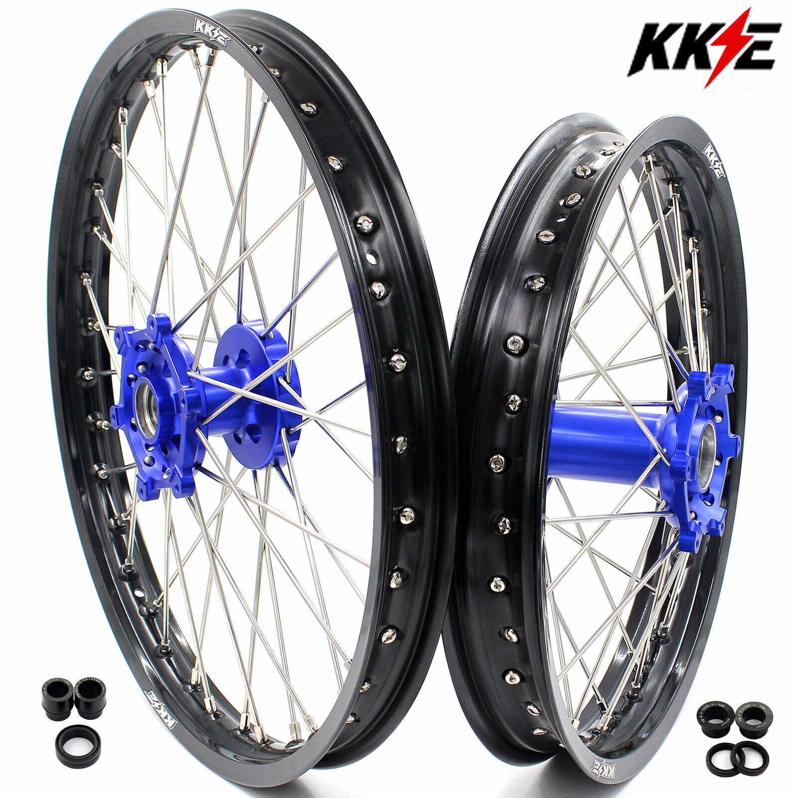 KKE 21/18 CNC Wheels For Yamaha WR250R 2008-2022 Enduro Dirt Bike Spoke Rims Set