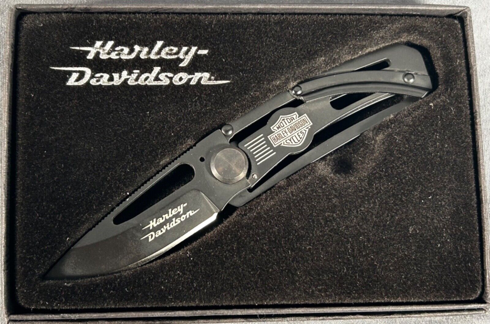 HARLEY DAVIDSON Money Clip KNIFE 2004 Fred Carter Design HD0059B STAINLESS USA
