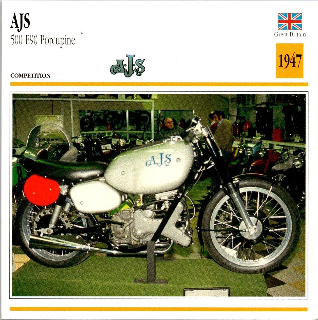 AJS 500 E90 Porcupine 1947 Great Britian Edito Service Atlas Motorcycle Card