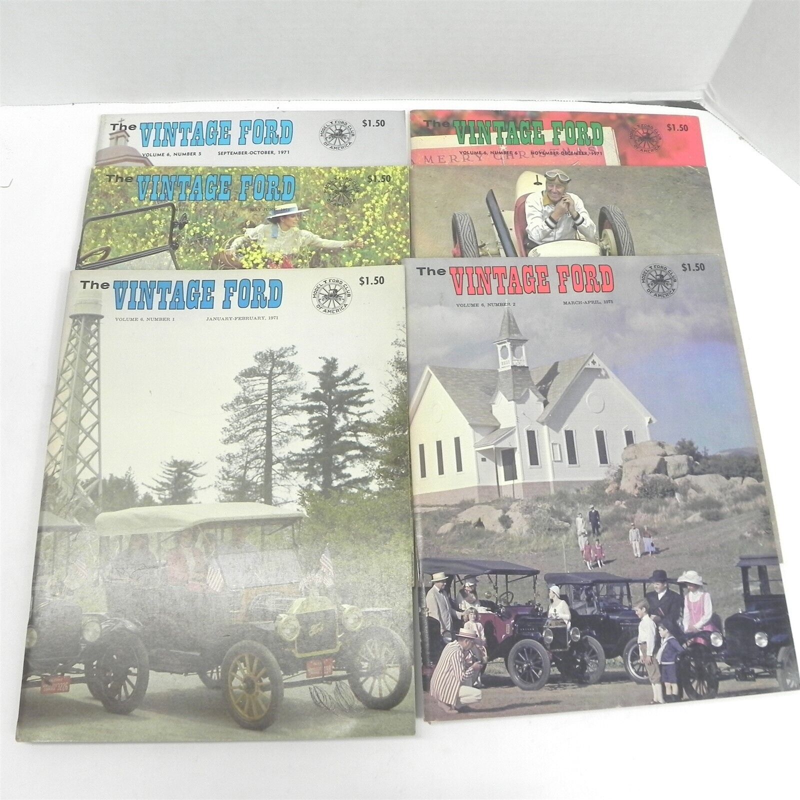 VINTAGE 1971 FORD MAGAZINE FULL YEAR 6 ISSUES BIMONTHLY MODEL T CLUB