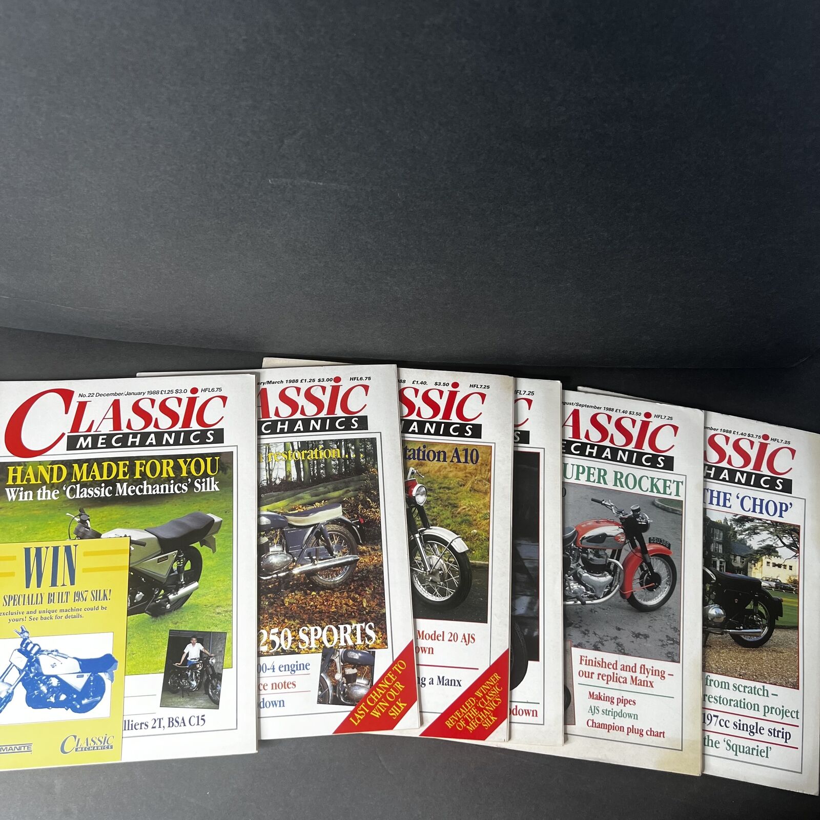Motorcycle History: Vintage Classic Mechanics Magazine Lot 6 issues 1988