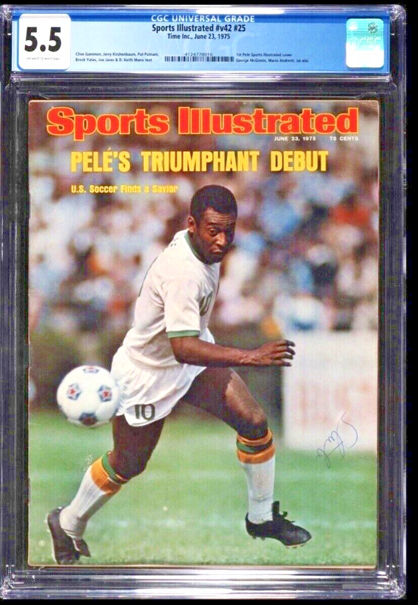 1975 PELE CGC 5.5 1ST SPORTS ILLUSTRATED COVER {VERY RARE NEWSSTAND EDITION}