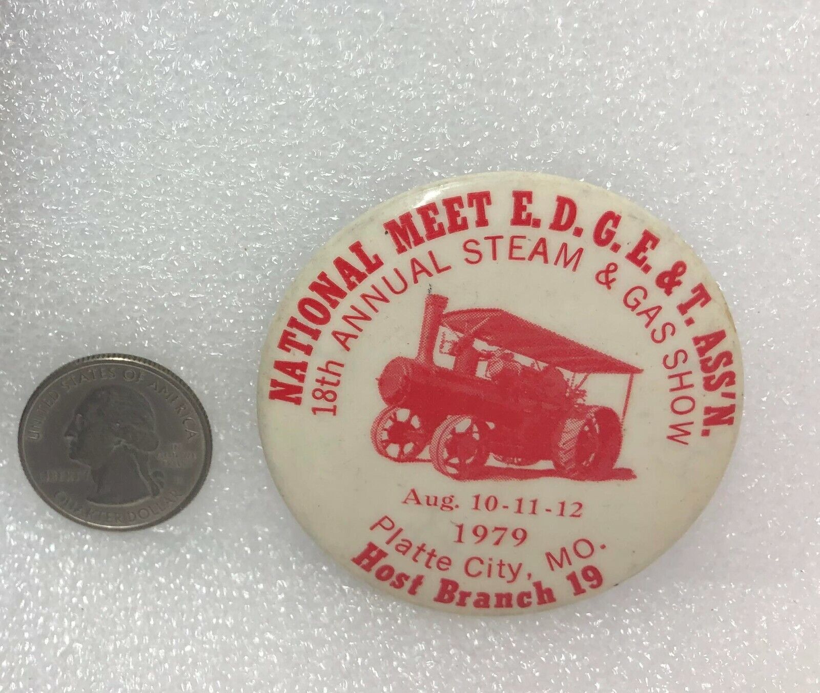 1979 National Meet E.D.G.E. & T. Ass\'n Steam & Gas Show Platte City MO Pin