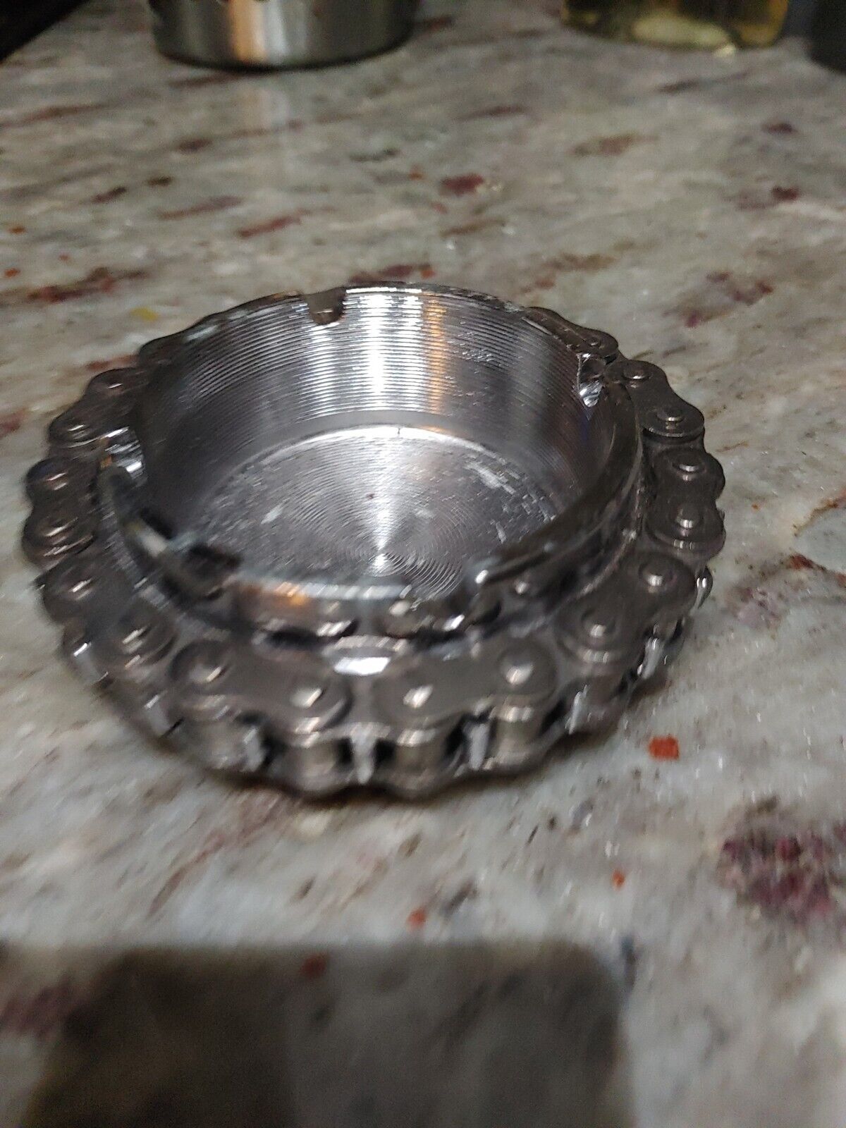VINTAGE MOTORCYCLE CHAIN ASHTRAY