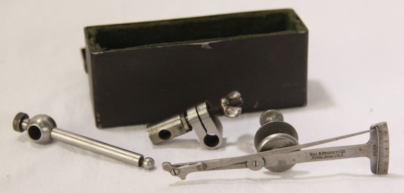 Vintage Starrett No. 64 Universal Test Indicator + Mount & Box Machinist Tool 