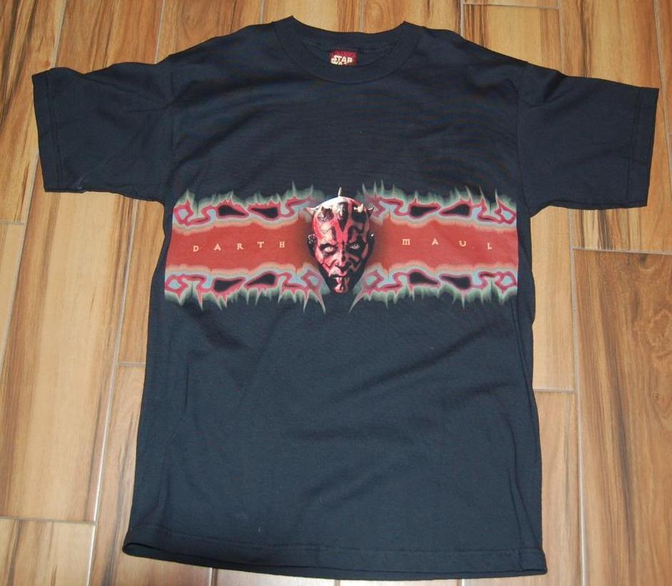 SCARCE EXC. CONDITION DARTH MAUL VINTAGE 90’s STAR WARS LARGE BLACKT SHIRT