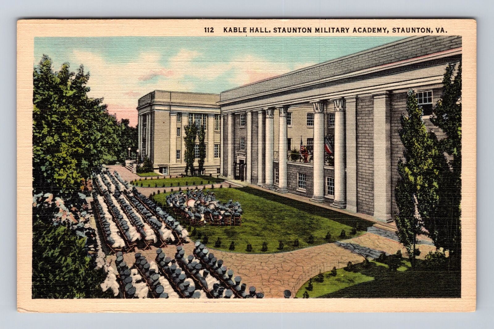 Staunton VA-Virginia, Staunton Military Academy, Kable Hall Vintage Postcard