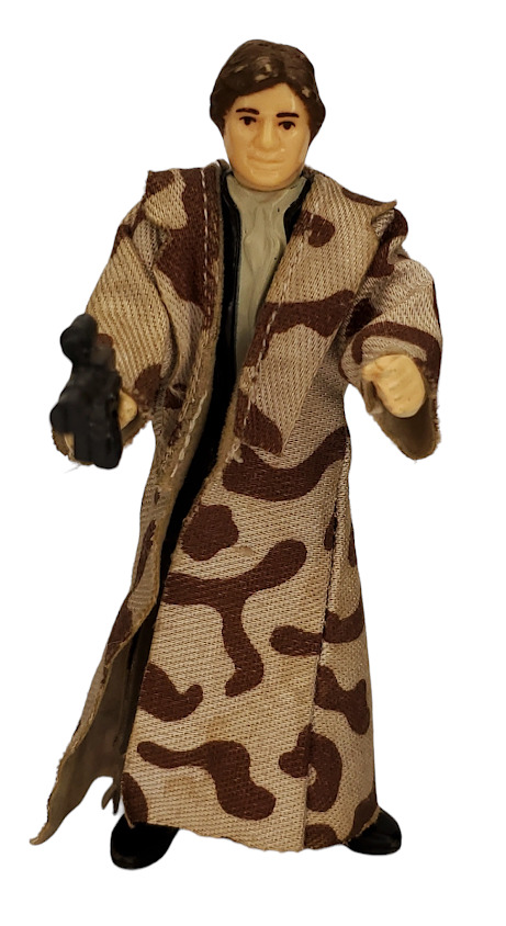 Original 1984 Star Wars Endor Han Solo Camo Trench Coat Figure ROTJ M11