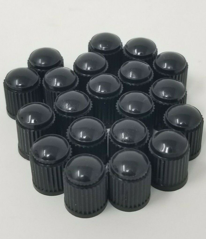 20x Black Plastic Valve Stem Air Caps Covers Wheel Tire 4 Set Car Motorcycle ATV
