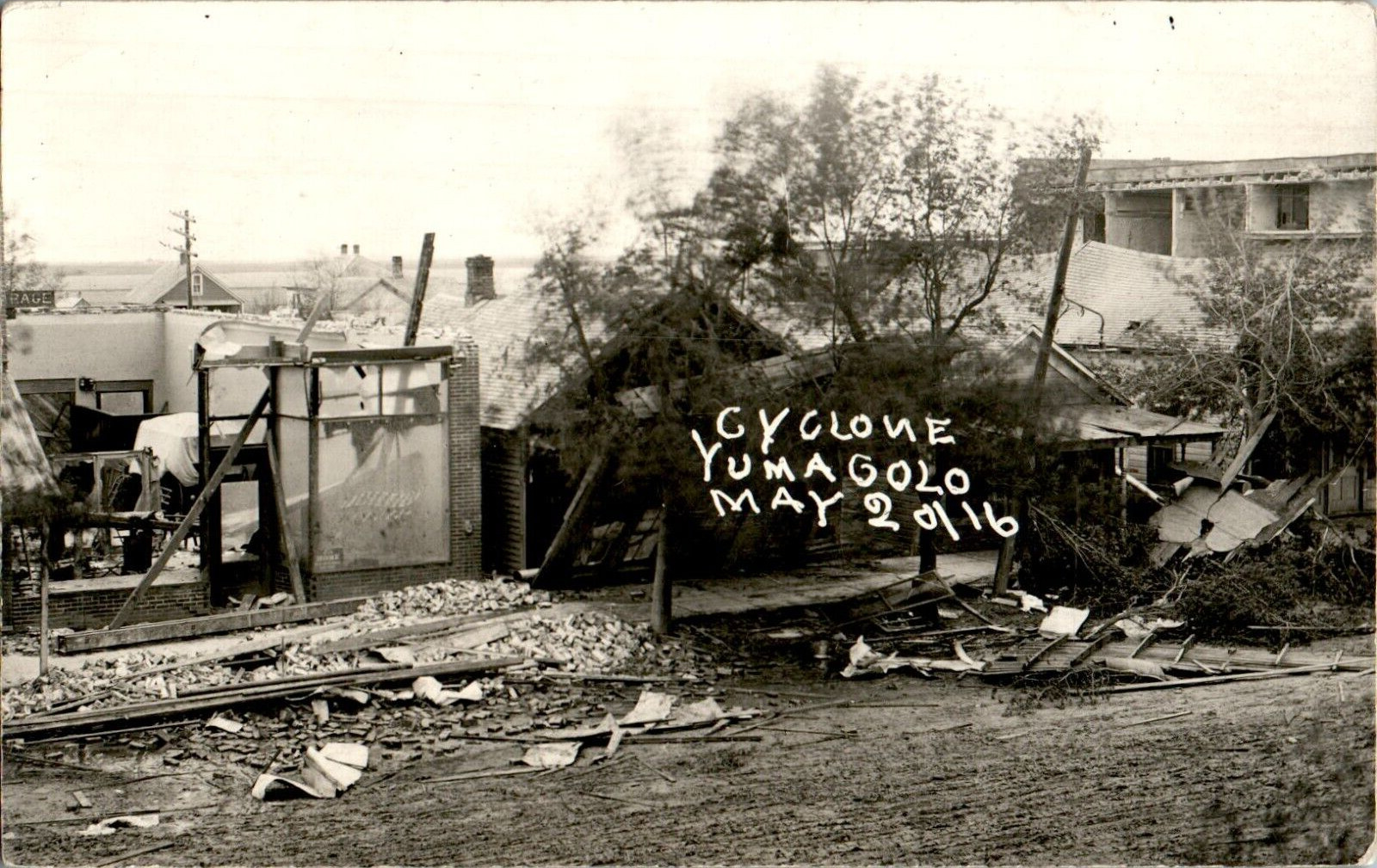 Damage After Cyclone Tornado, Yuma, Colorado CO May 1916 RPPC Postcard