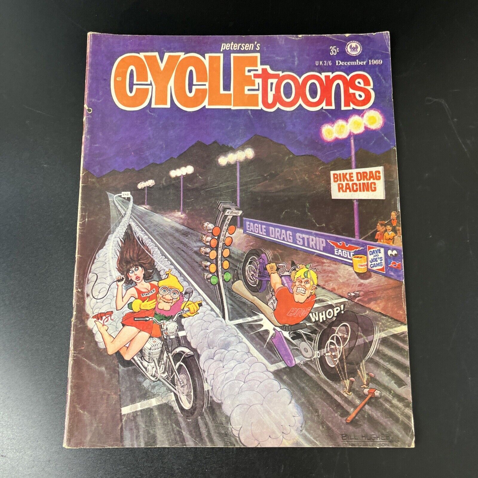 Vintage December 1969 Petersen's Cycle Toons Comics Magazine 35 Cents Bike Drag
