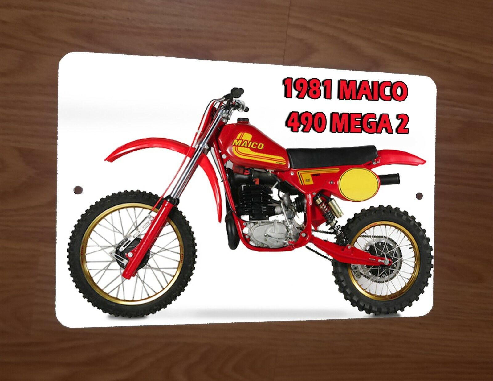 1981 MAICO 490 MEGA 2 Dirt Bike Motocross Motorcycle Photo 8x12 Metal Wall Sign