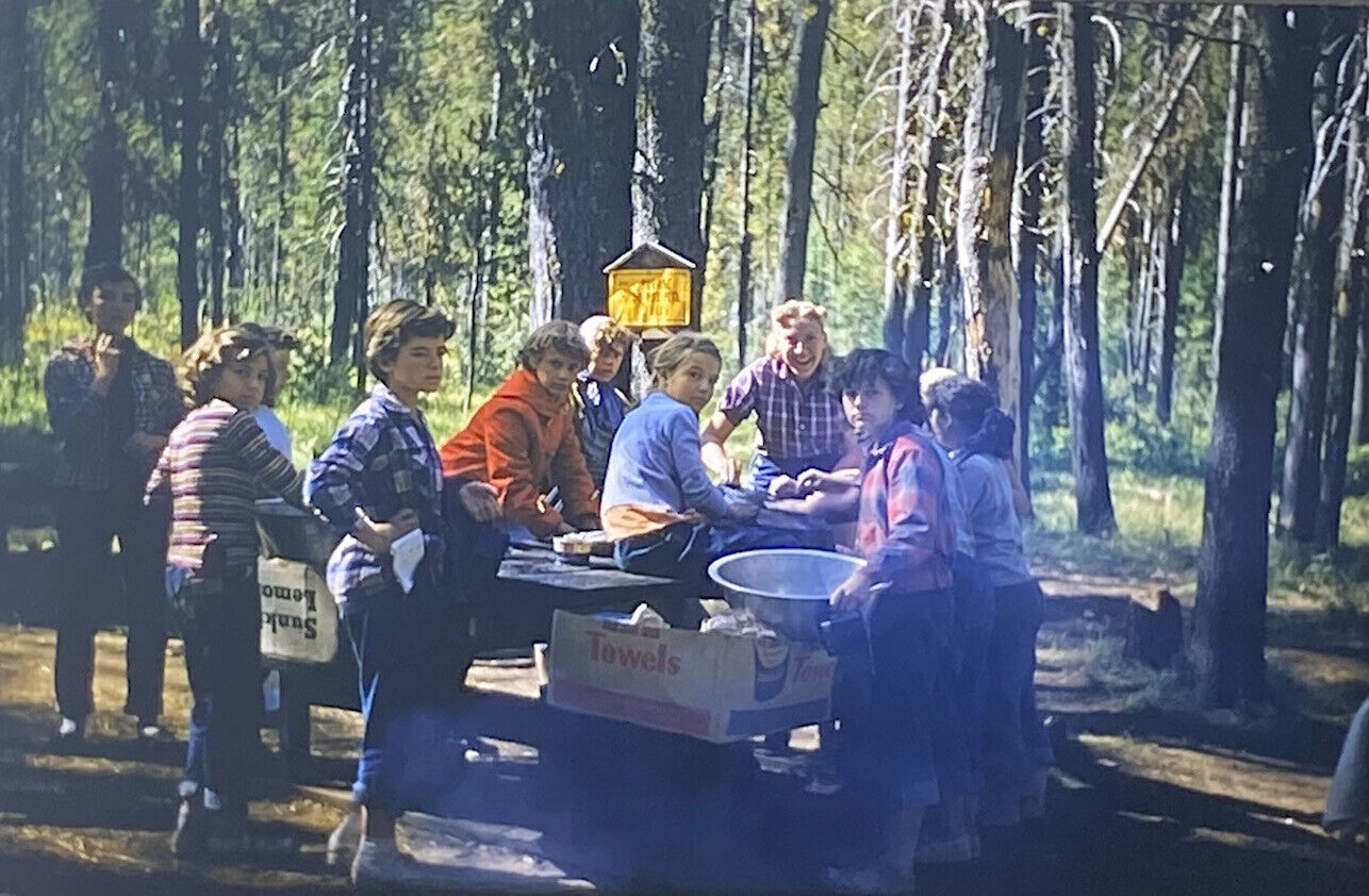 Vintage Photo Slide Kids Campers Forest 1953-54