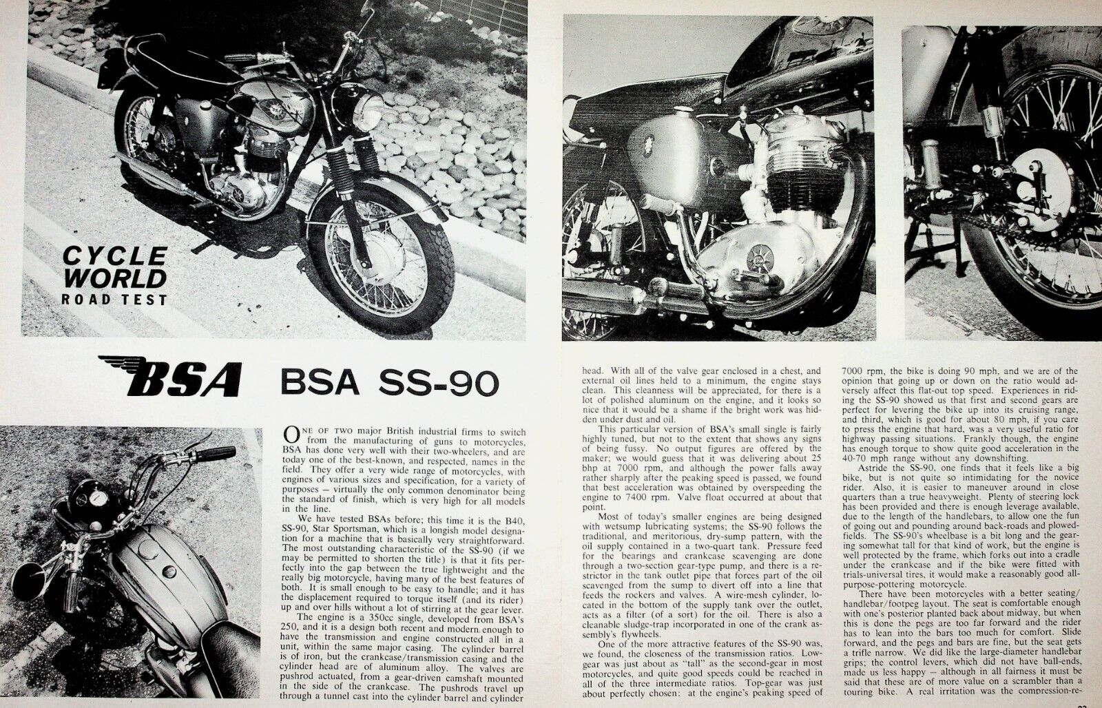 1963 BSA SS90 Star Sportsman - 4-Page Vintage Motorcycle Test Article