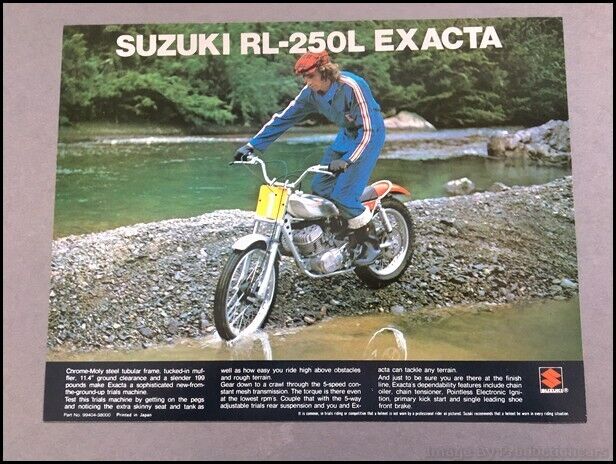 1974 Suzuki RL-250L Exacta Bike Motorcycle 1-page Sales Brochure Spec Sheet