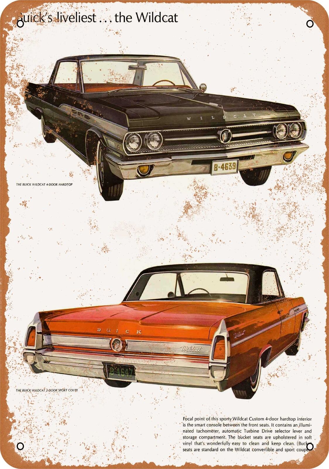 Metal Sign - 1963 Buick Wildcats - Vintage Look Reproduction