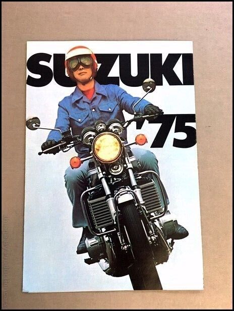 1975 Suzuki Motorcycle Bike Vintage Brochure Catalog - TM-75 TS-400 GT-750 TS-75
