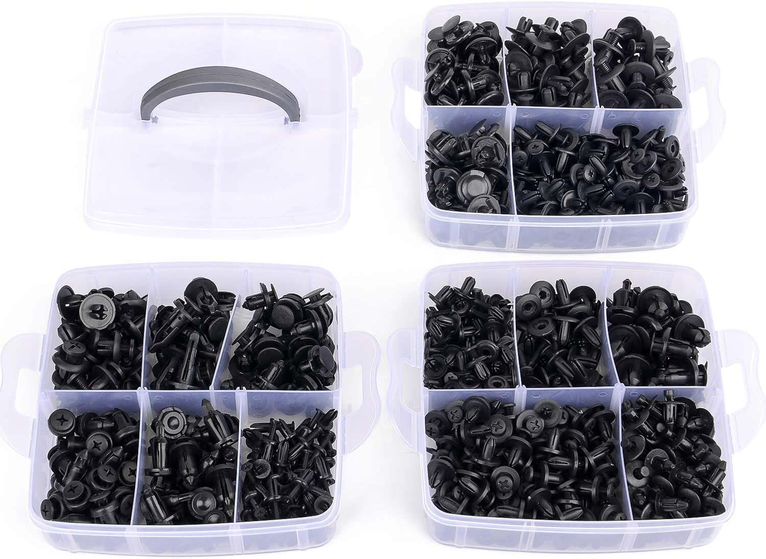 635 pcs automotive push clips and fasteners, 10 pcs zip ties and fasteners