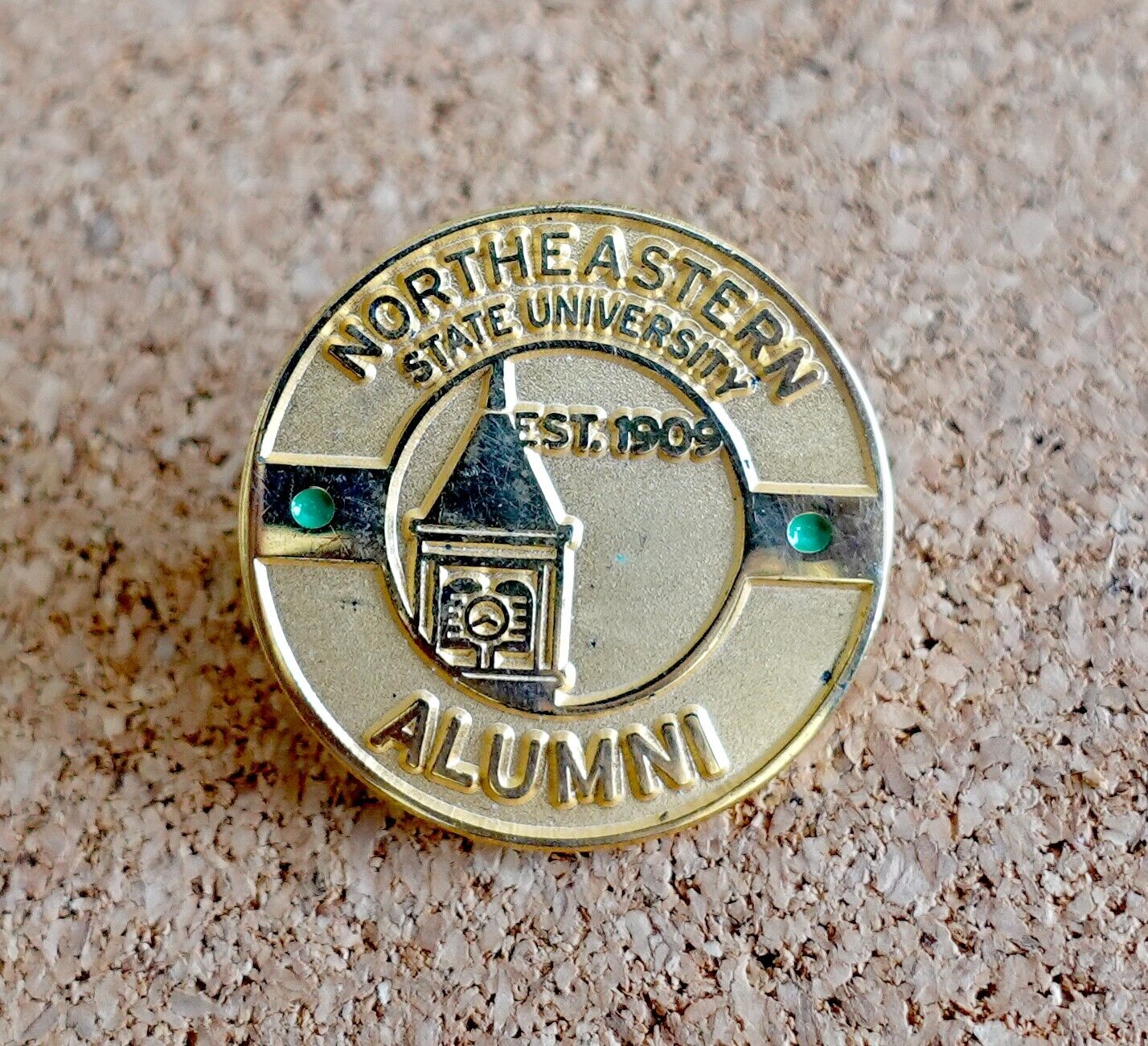 Northeastern State University Lapel Hat Pin Alumni Gold Tone Oklahoma