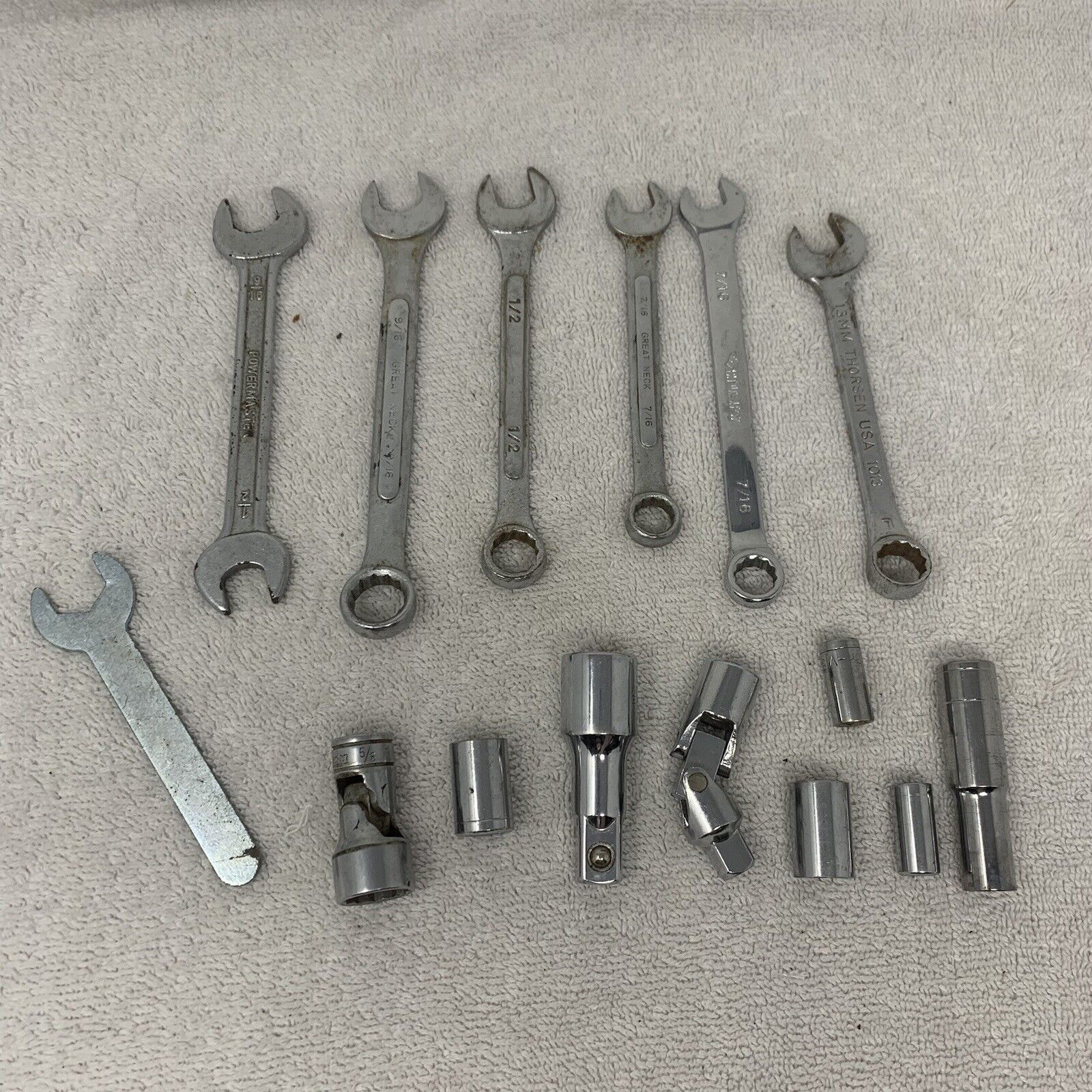 Vintage Powermaster Snap On Wrench Lot Husky Adjustable Forged in USA Bundle