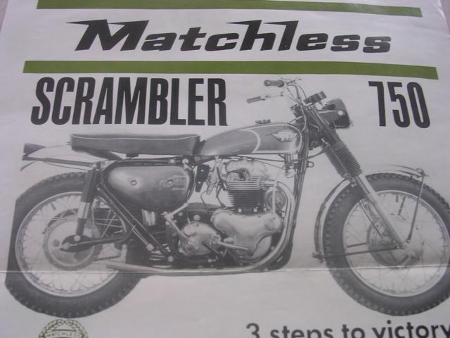 Vintage Matchless Scrambler 750 & 500 CC G80CS Motorcycle Advertising Sheet