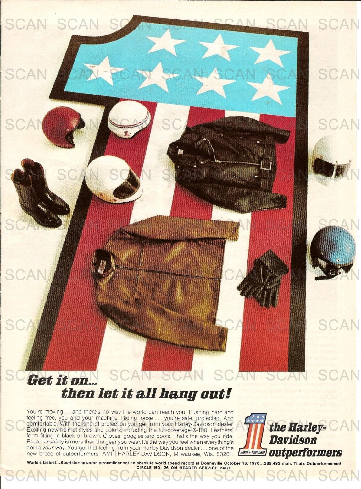 1972 Harley Davidson Motorcycle Clothing Vintage Magazine Ad