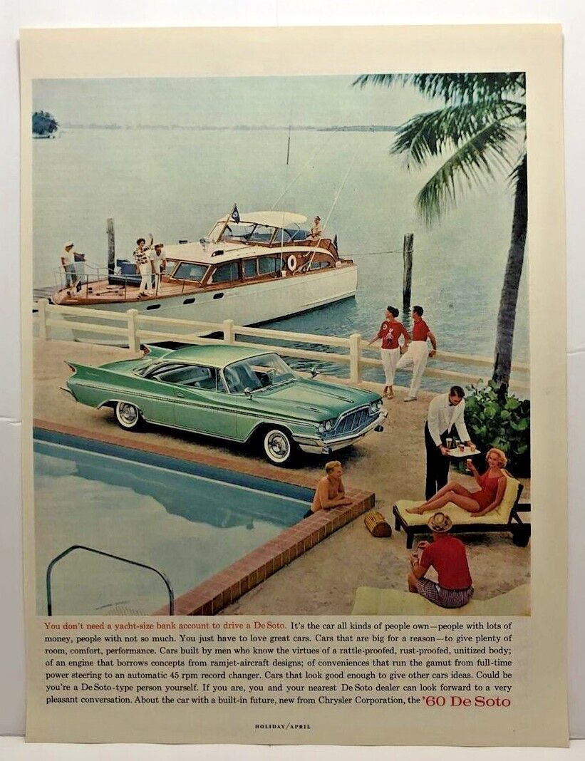 1960 Vintage DESOTO Antique Magazine Automobile Print Ad - Full Page Color