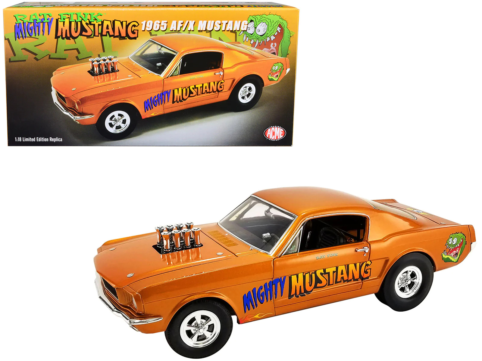 1965 Ford Mustang A/FX Rat Fink Mighty 1122 1/18 Diecast Model Car