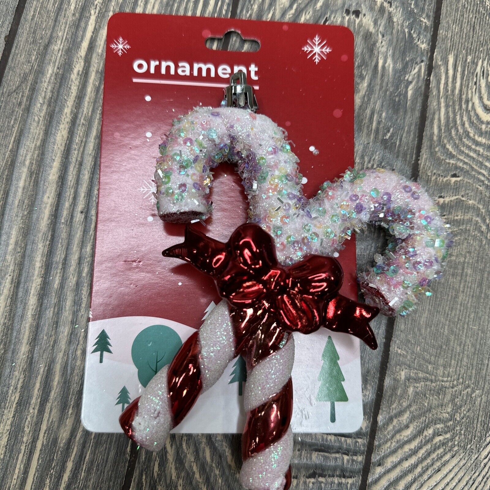Happy Home By Rite Aid Christmas Ornament Candy Cane Sugar Glitter