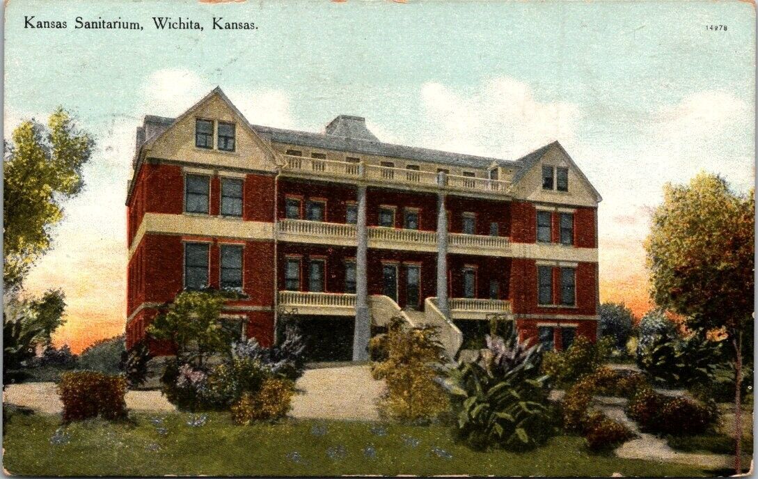 Wichita, Kansas / Kansas Sanitorium Antique Postcard 1909 Postmark