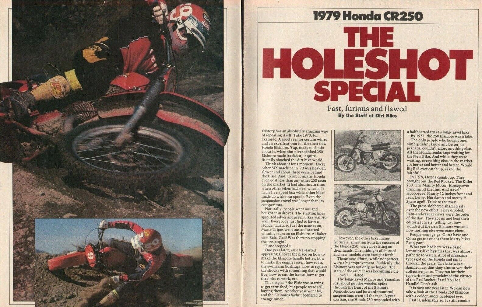 1979 Honda CR250 Elsinore - 5-Page Vintage Motorcycle Test Article