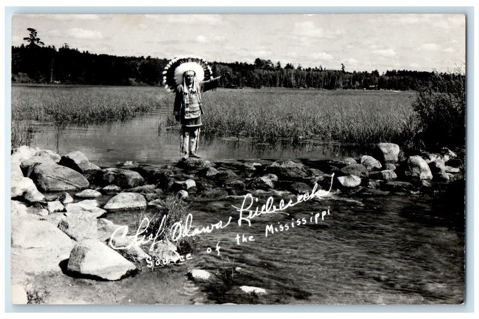 c1910\'s Chief Odawa Littlecreek Itasca Chippewa Indian MI RPPC Photo Postcard