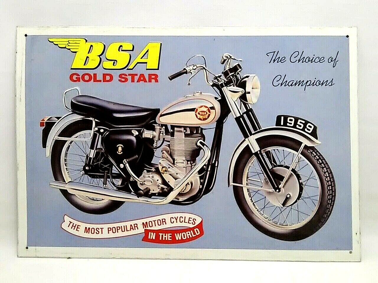 16x11 inch VINTAGE made in UK metal BSA motorcycle SIGN