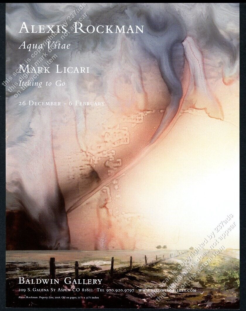 2008 Alexis Rockman painting Aspen gallery show vintage print ad