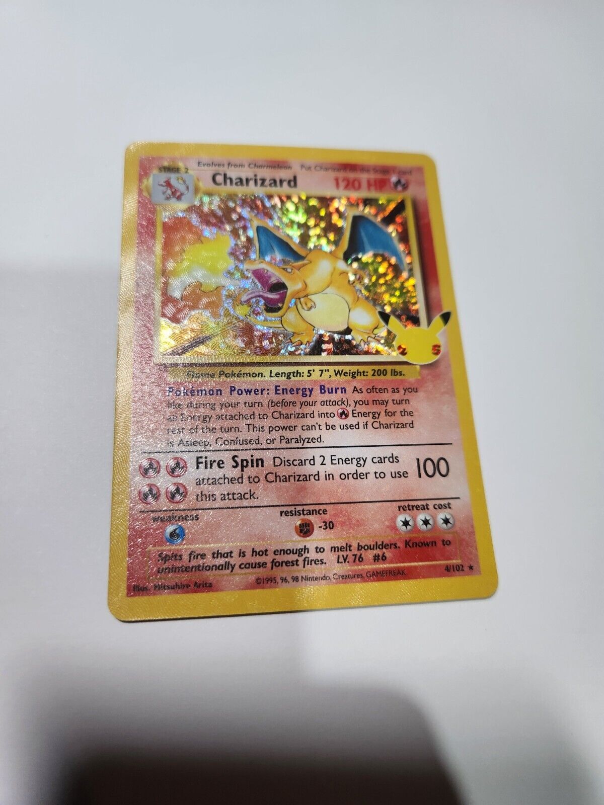 Charizard 4/102 Celebrations Classic Collection Holo Pokemon Card