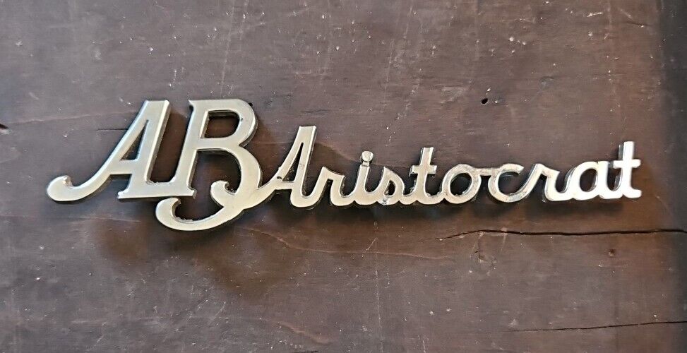 Vintage AB Aristocrat Gas Stove Kitchen Appliance Emblem Name Badge Kitchenalia