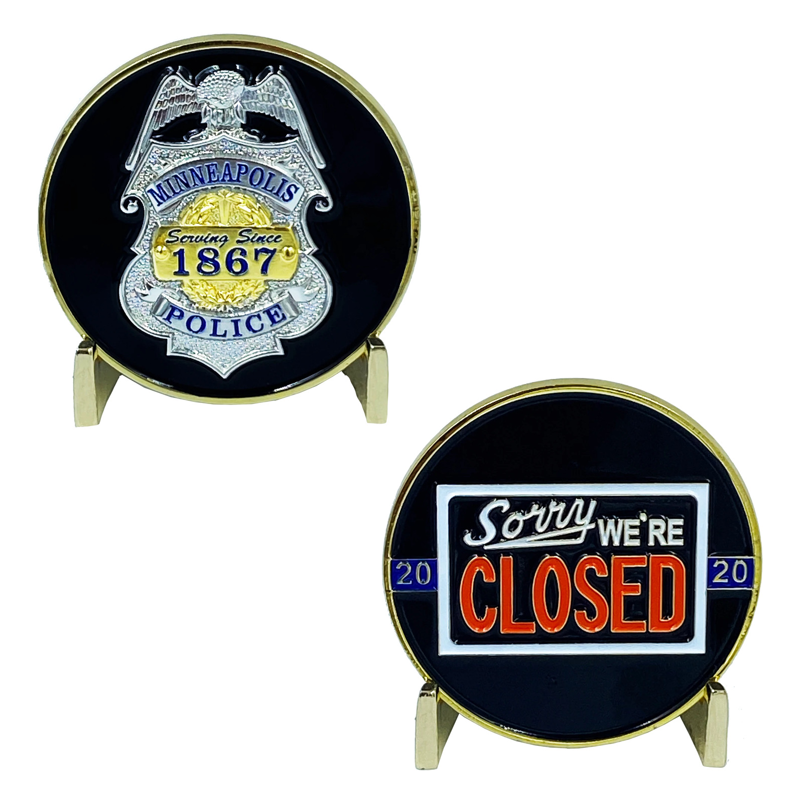 G-013 MINNEAPOLIS POLICE DEPARTMENT PD MPD WALK OFF BLUE FLU CHALLENGE COIN SORR