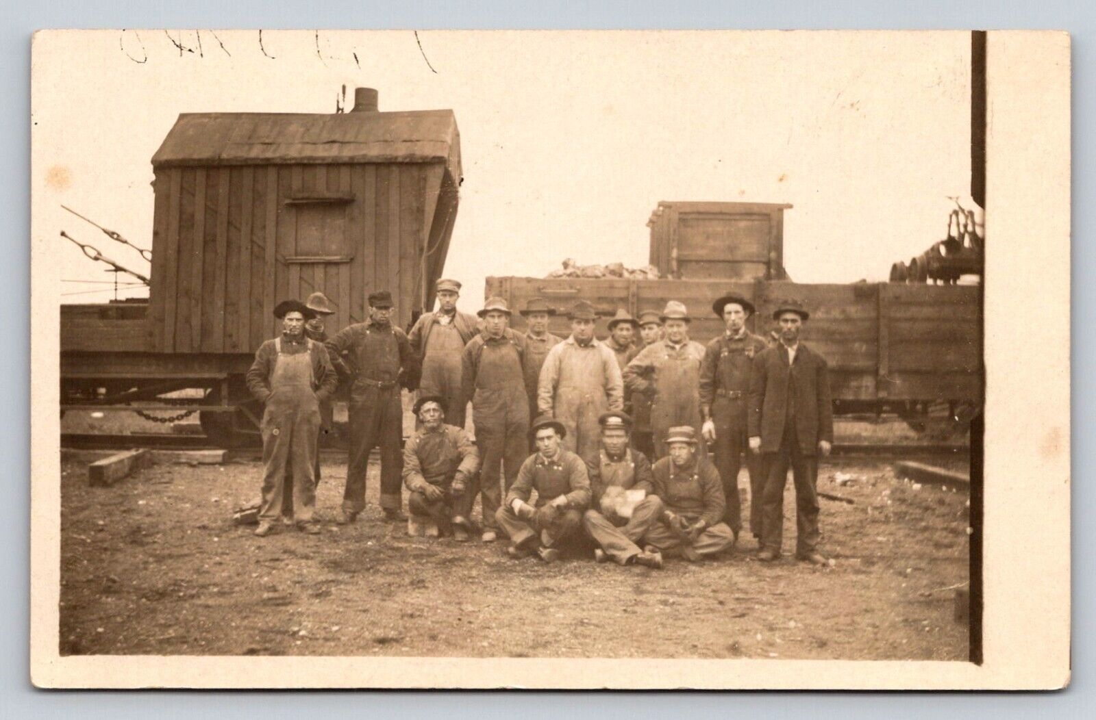 RPPC Freight Train Railway Workers  Real Photo P750