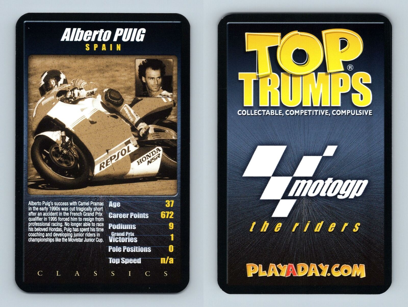 Alberto Puig - MotoGP The Riders - 2004 Top Trumps Card