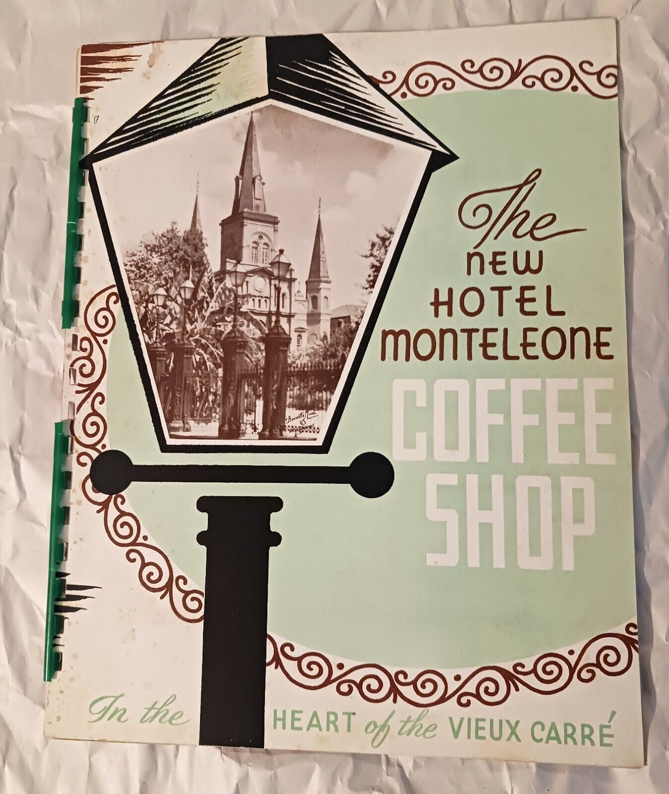 Hotel Monteleone June 1956 Coffee Shop Vintage Menu 10 Pages Spiral Bound