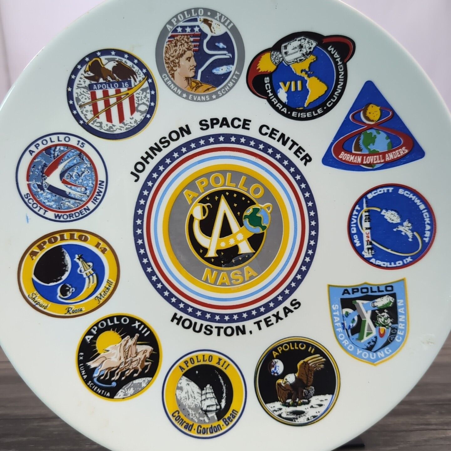 Vintage NASA Johnson Space Center Houston, Texas Apollo Commemorative Plate