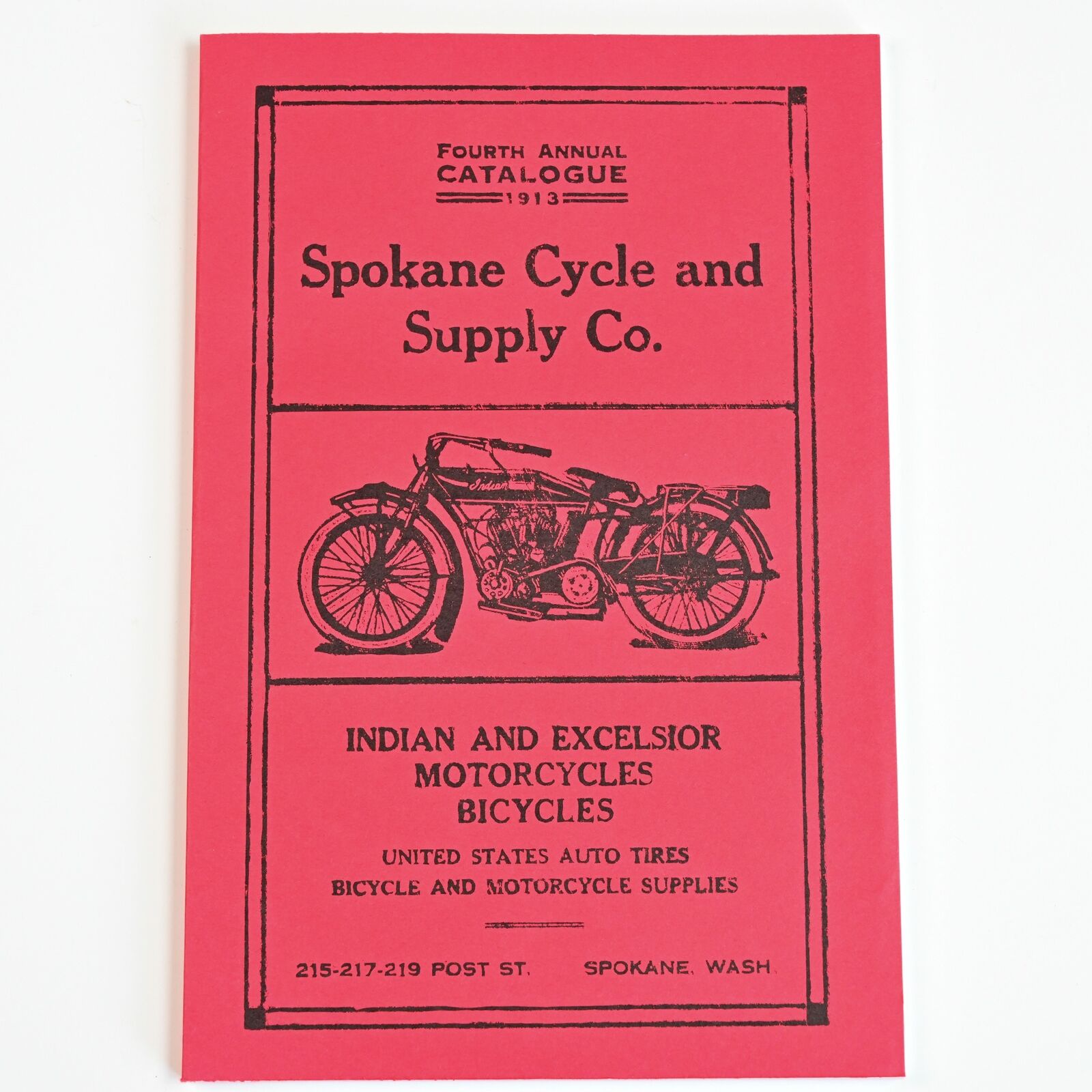 1913 Spokane Cycle Catalog Indian Excelsior Flying Merkel Bicycle Motorcycle VTG