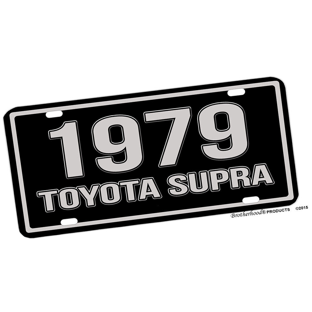1978 through 2002 Toyota Supra Black Silver Aluminum License Plate