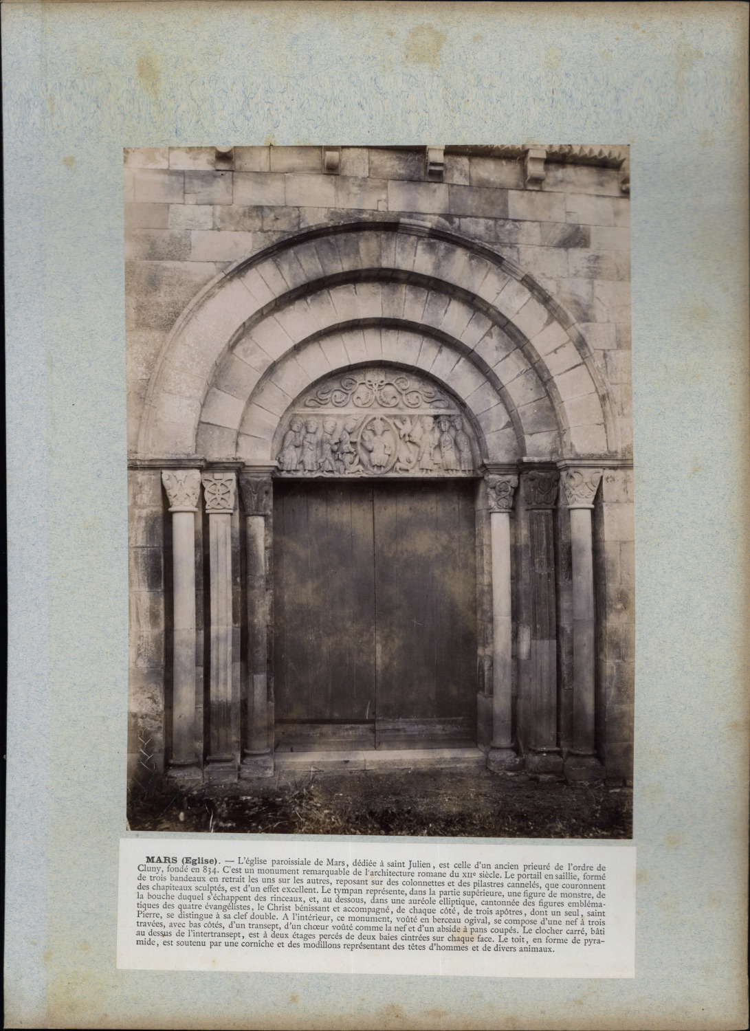 France, Mars, Parish Church Vintage Print Period Print 34x24.5