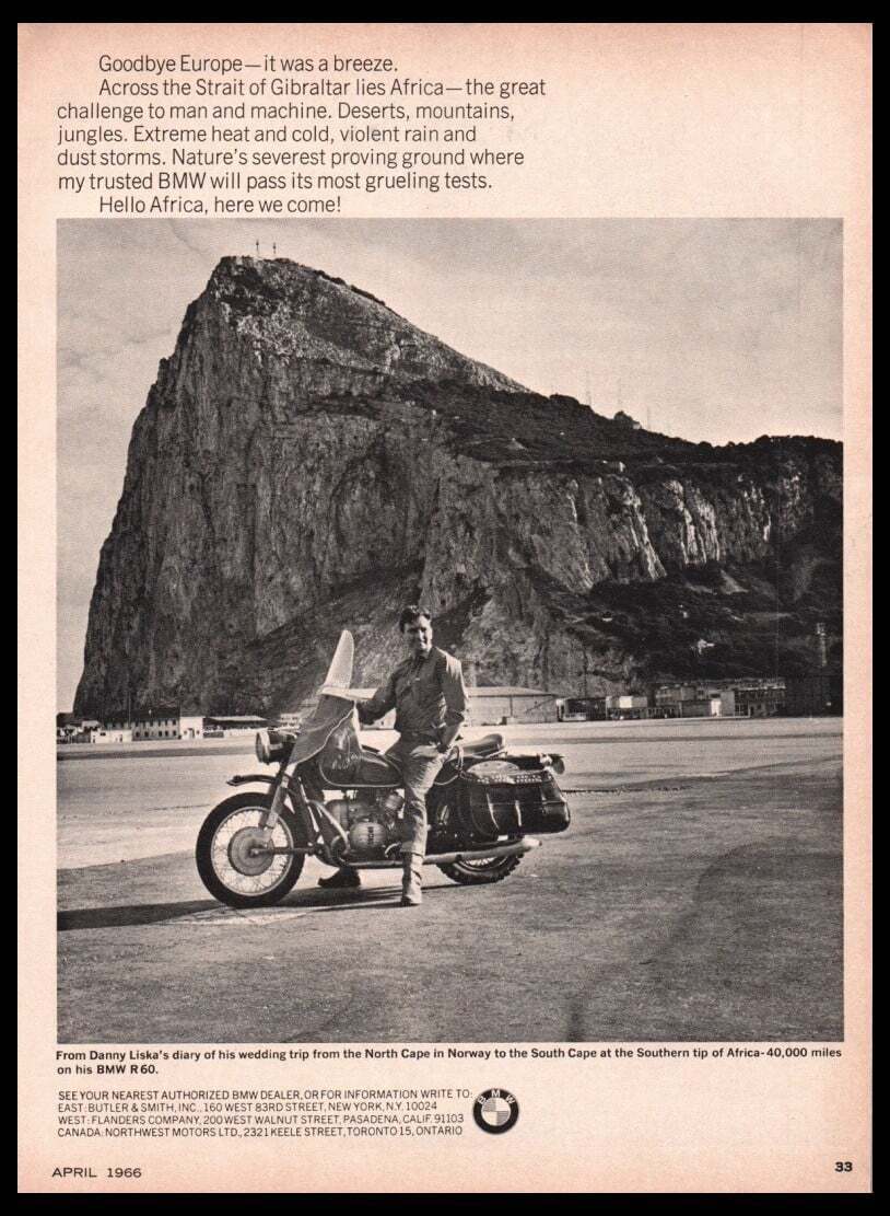 1966 BMW R 60 Motorcycle print ad /mini poster/photo-Original Vintage 1960s