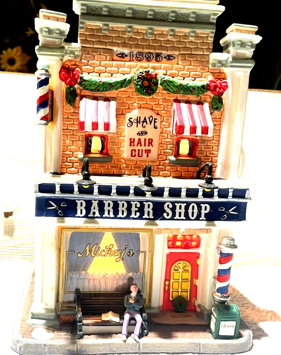 Lemax Mickey's Barber Shop