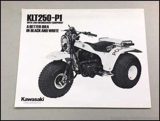 1983 Kawasaki KLT250-P1 Police ATC 3-wheeler 1-page Vintage Sales Brochure Sheet