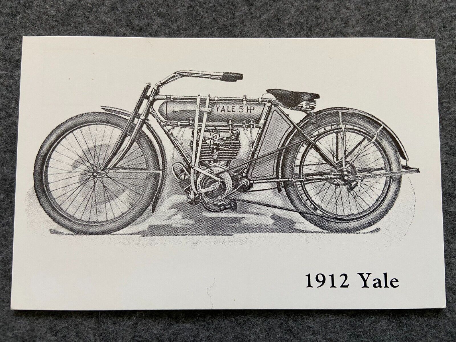 1912 Yale Vintage Sketched Motorcycle Postcard